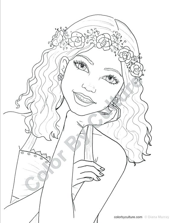 570x738 Coloring Pages For Girls To Print Teenage With Regard Plan