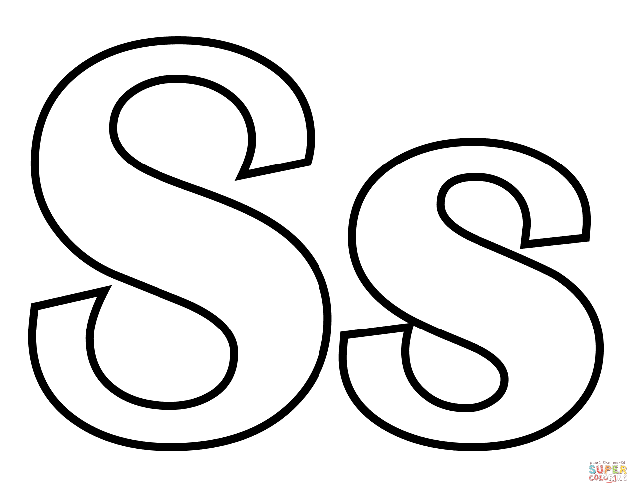 1280x989 Classic Letter S Coloring Page Free Printable Coloring Pages