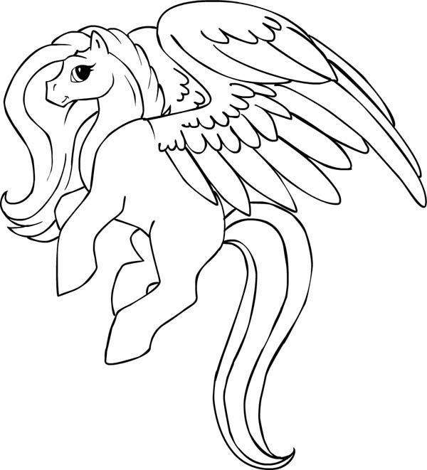 600x661 Cartoon Pegasus Coloring Pages