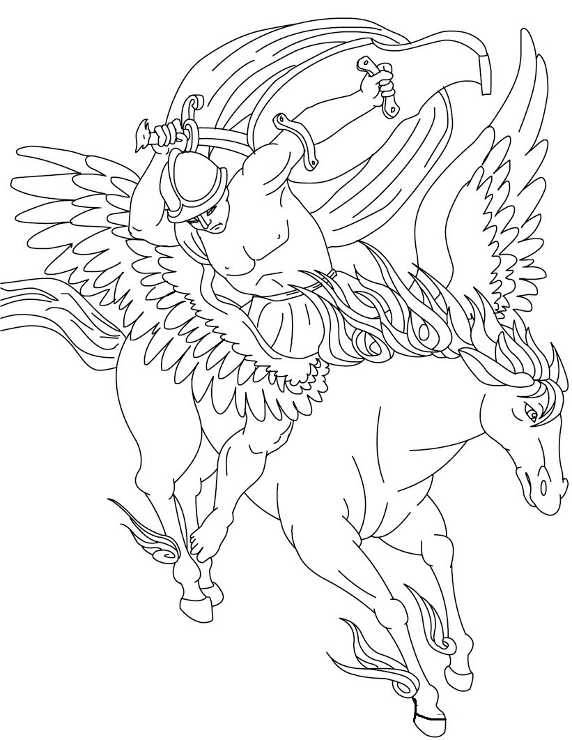 821x1061 Free Printable Pegasus Coloring Pages For Kids Arresting Winged