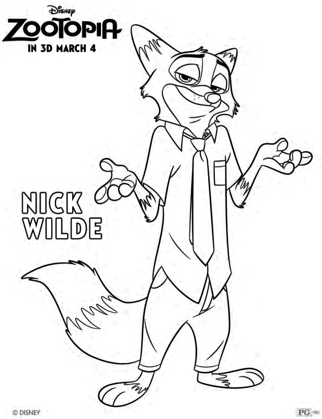 634x825 Zootopia Coloring Pages