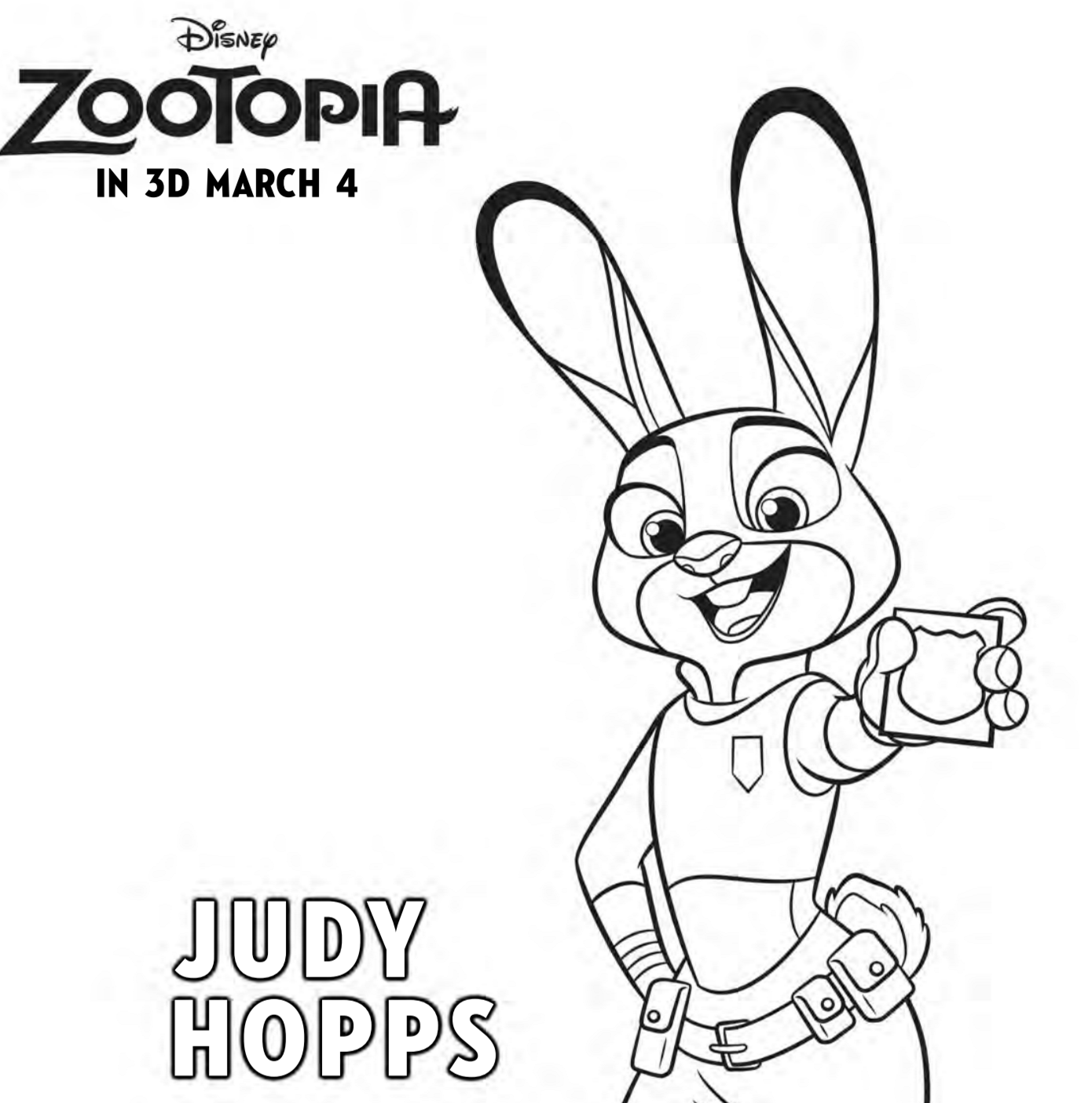 1390x1404 Zootopia Coloring Pages