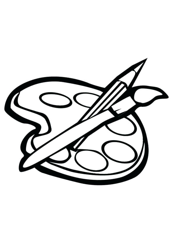 600x851 Paint Brush Coloring Page Palette And Brushes Coloring Page Paint