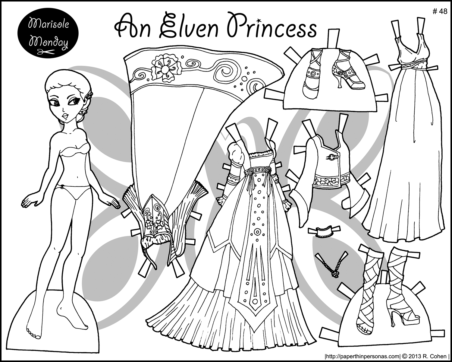 1500x1200 Four Princess Coloring Pages To Print Dress And Paper Doll