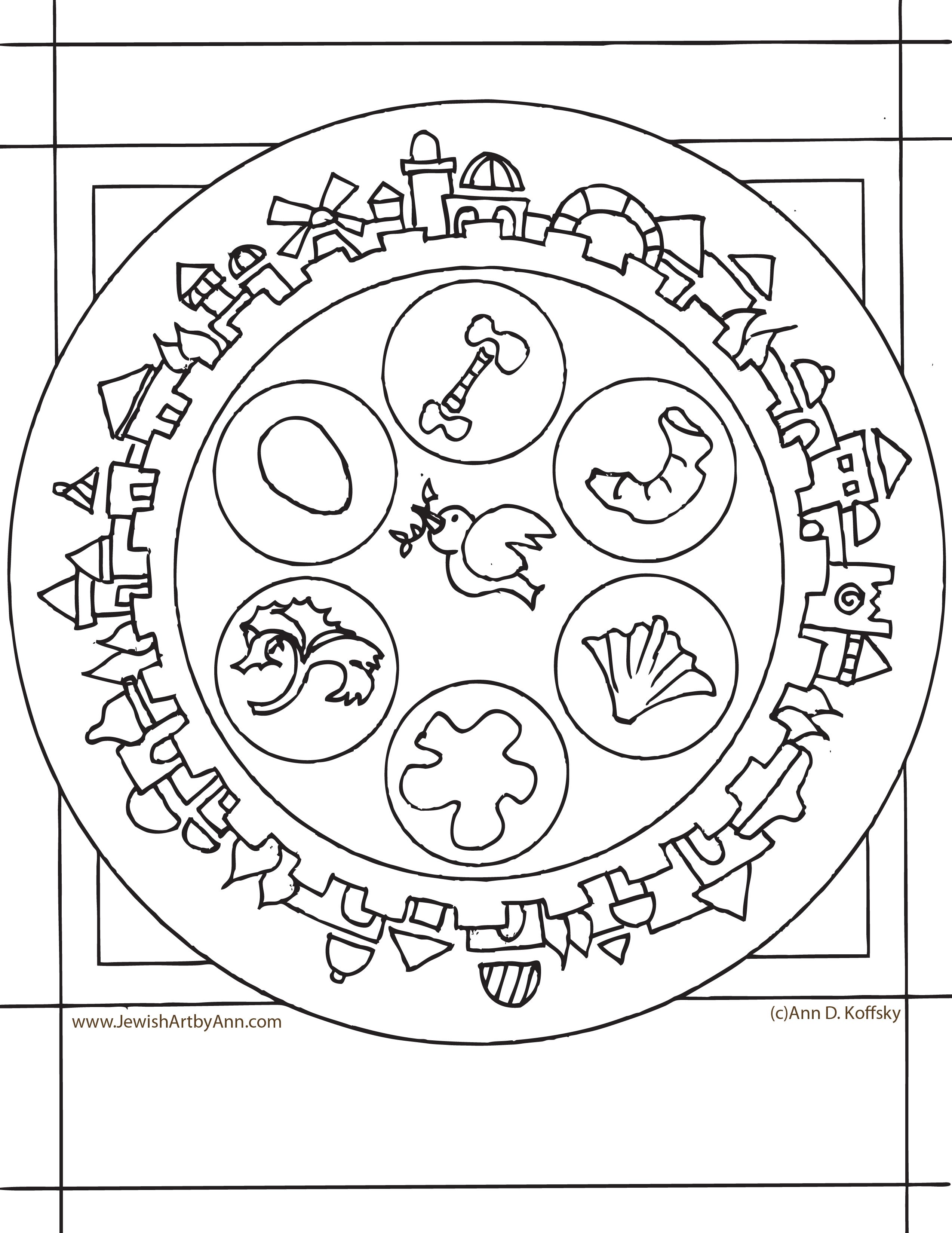 2546x3296 Innovative Jewish Colouring Pages Passover Mea