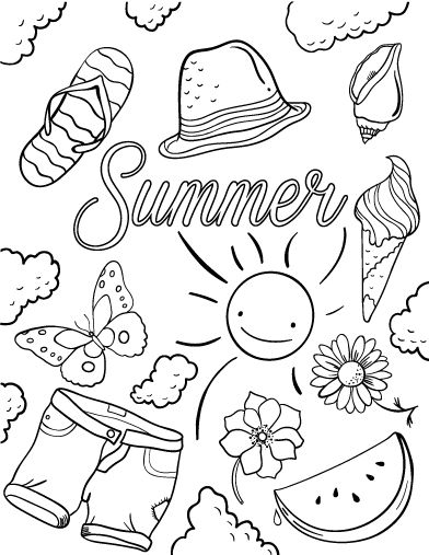 392x507 Summer Coloring Pages Pdf
