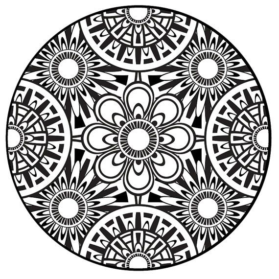 570x570 Coloring Page, Mandala, Instant Pdf Download, Printable Coloring