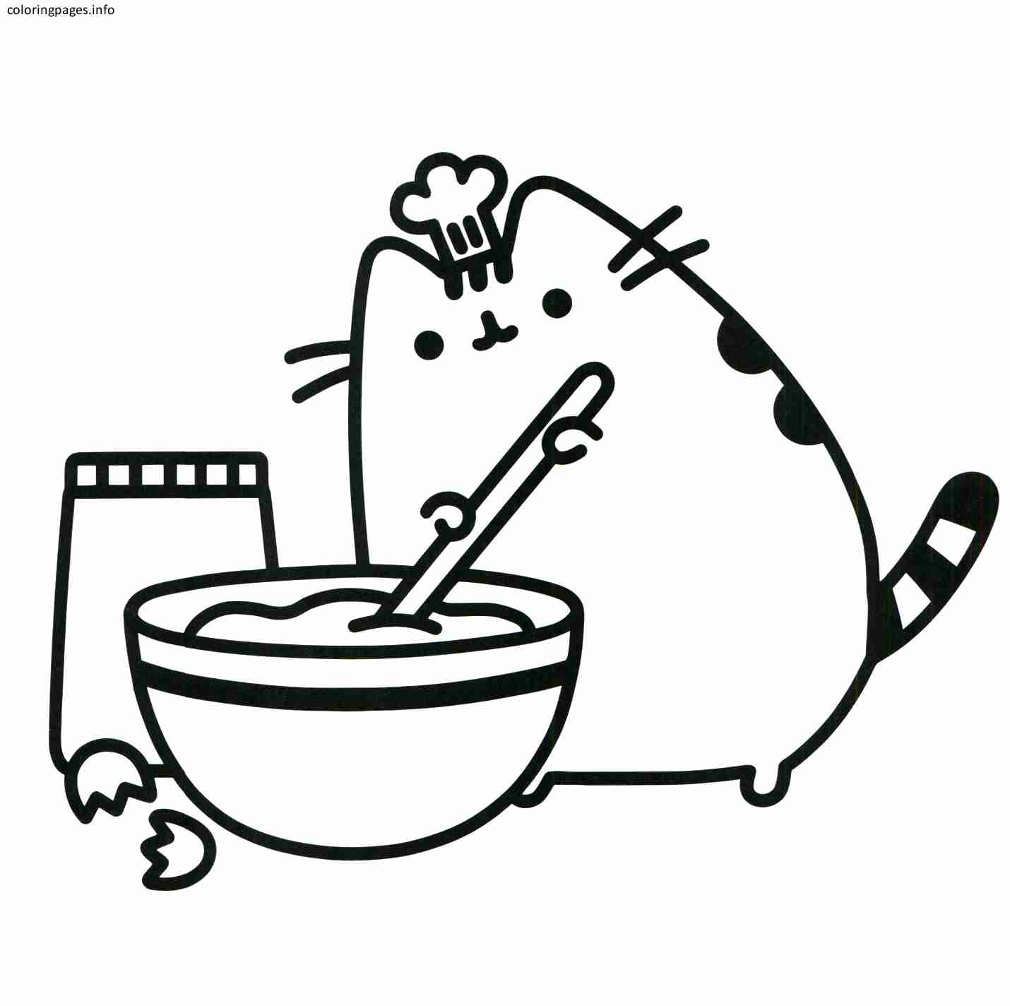 1430x1424 Pusheen Coloring Pages Pdf Free At Stuning Cat Inside