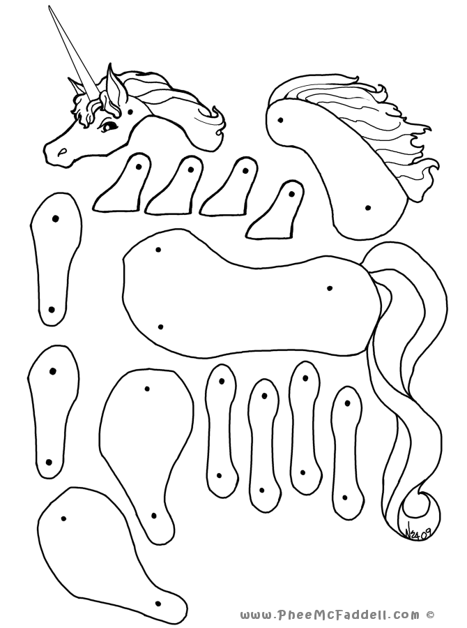 670x900 Unicorn Puppet To Color, Cut Out, Assemble U Is For Unicorn