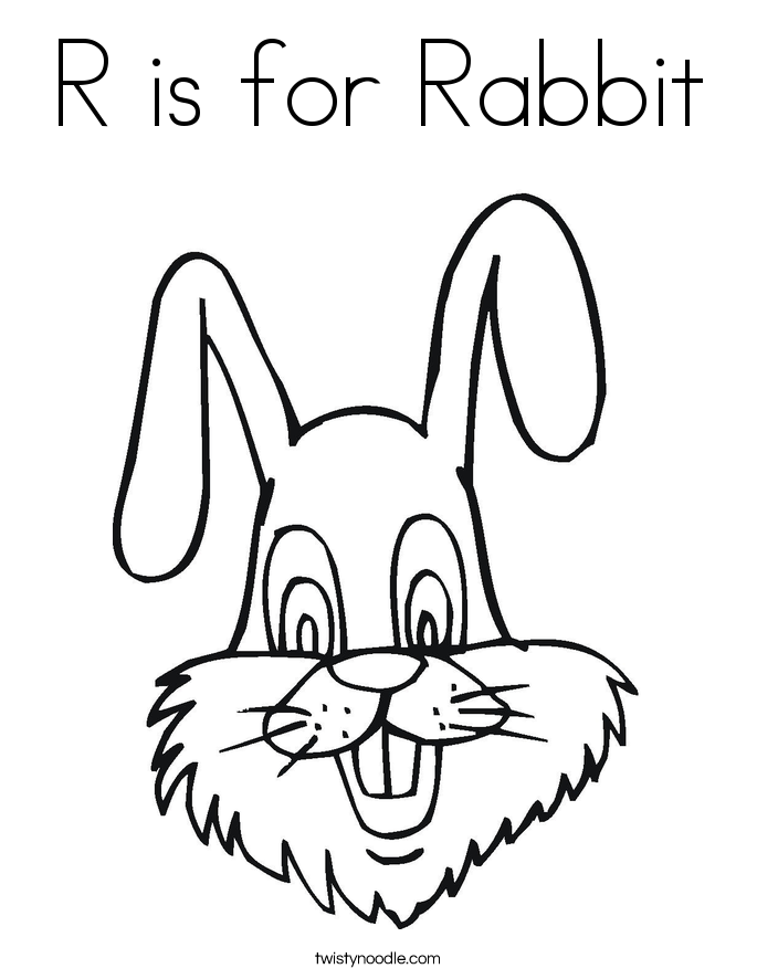 685x886 R Is For Rabbit Coloring Page