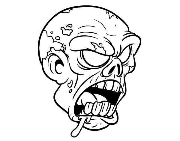 600x470 Scary Zombie Coloring Pages Scary Coloring Pages Zombie Face