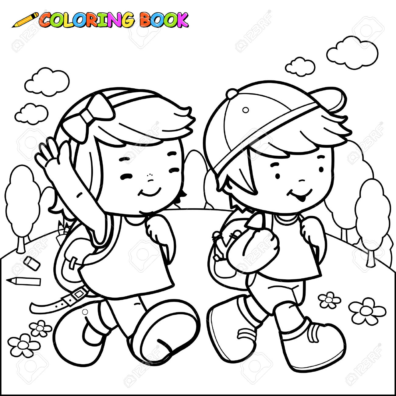 1300x1300 Drawing Of Child Going To School Coloring Pages Printable Awesome