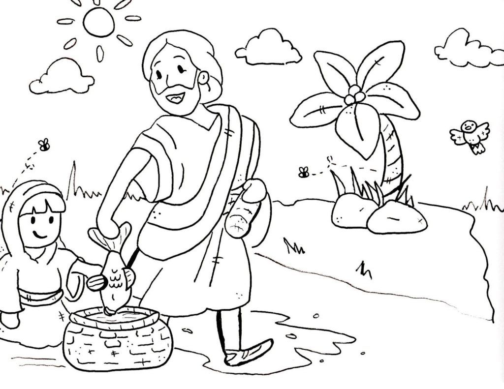 1024x791 Best Bible Coloring For Sunday School Kids With New Of Children