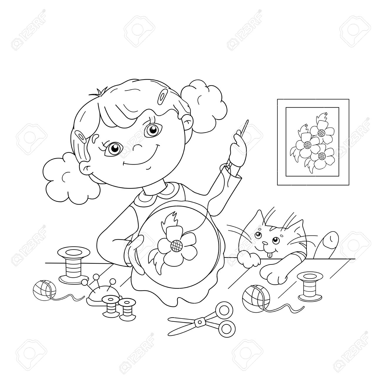1300x1300 Scissors Coloring Page
