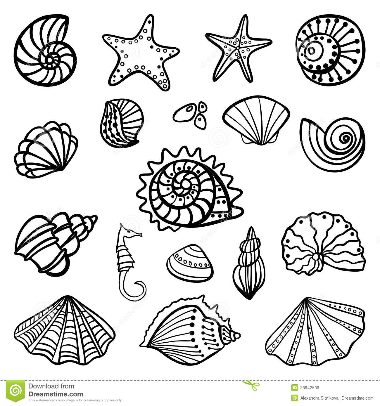 1300x1390 Beach Shells Coloring Pages Download And Print For Free