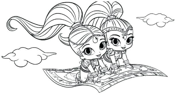 616x351 Shimmer And Shine Coloring Pages Printable Free