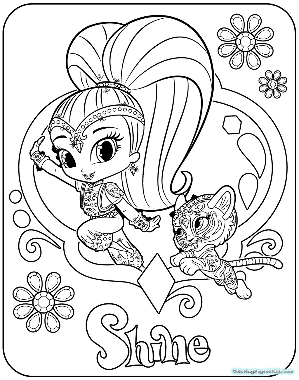1024x1300 Shimmer And Shine Halloween Coloring Pages For Kids Incredible