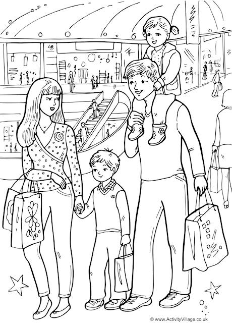 460x650 Shopping Colouring Page
