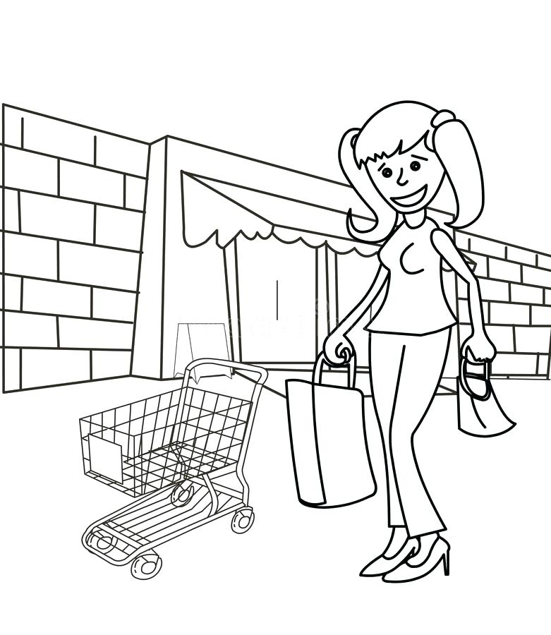 781x900 Shopping Cart Coloring Page Printable Coloring Pages
