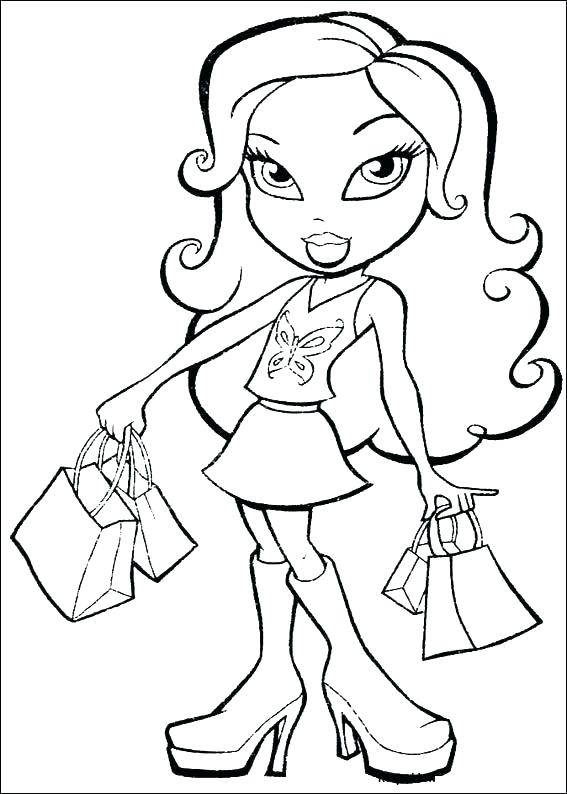 567x794 Shopping Coloring Pages