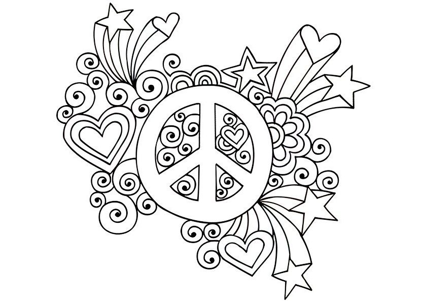 842x595 Peace Symbol Coloring Pages Coloring Pages Of Peace Signs Free