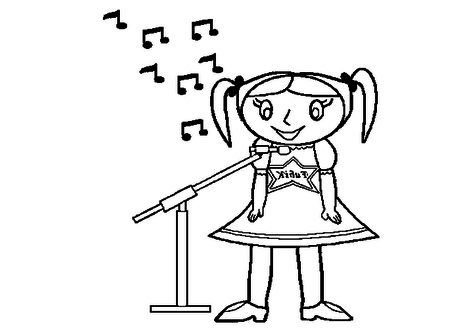 476x333 Singer Coloring Pages For Girls Page Image Clipart Images