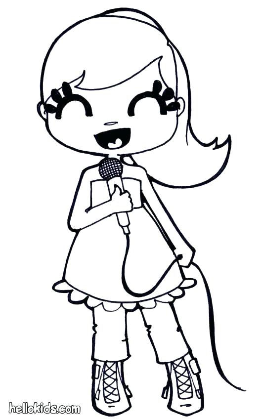 528x850 Singing Coloring Pages