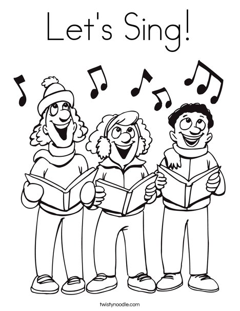 468x605 Let's Sing Coloring Page