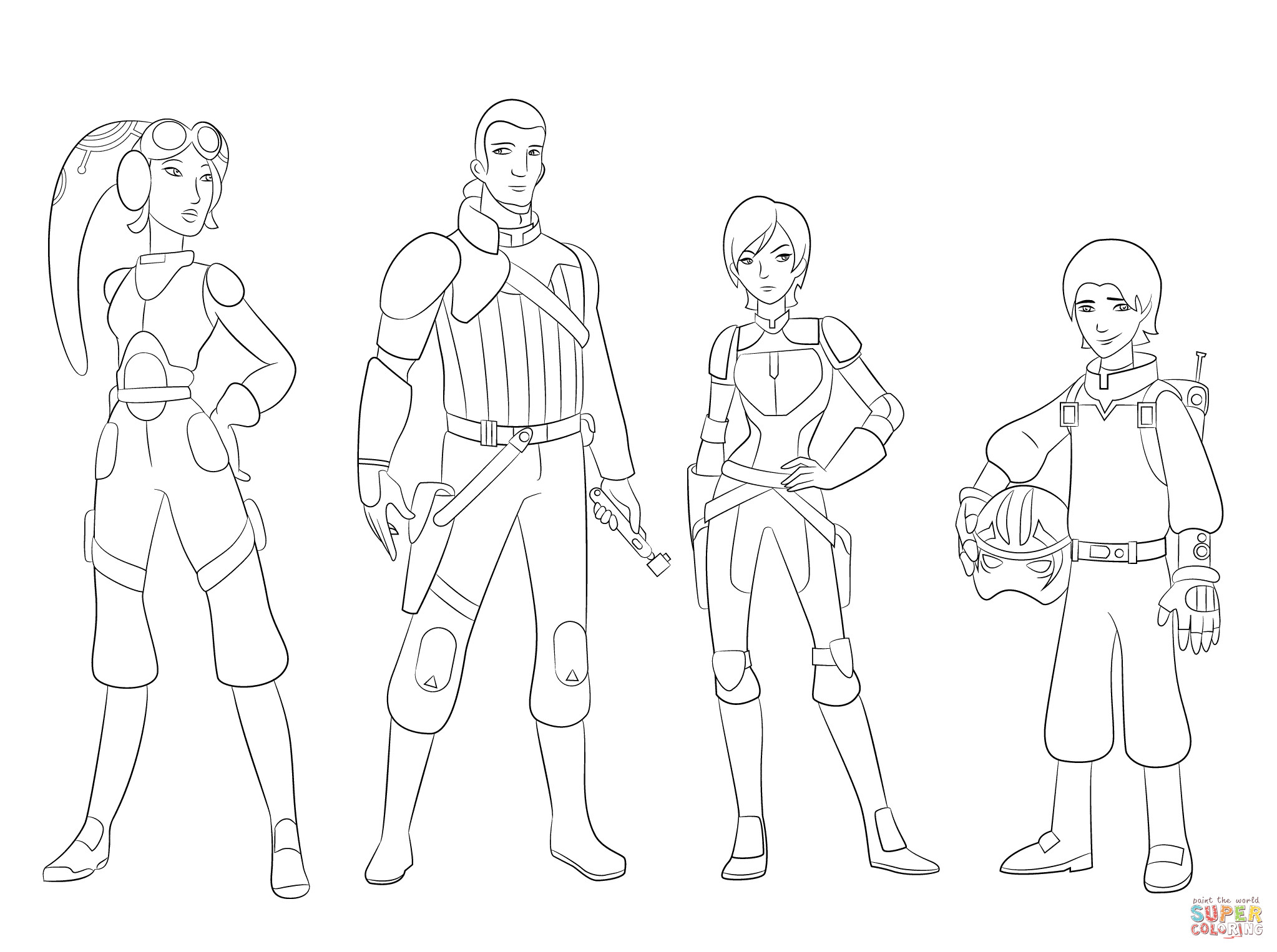 2046x1526 Star Wars Rebels Characters Coloring Page Free Printable Endearing