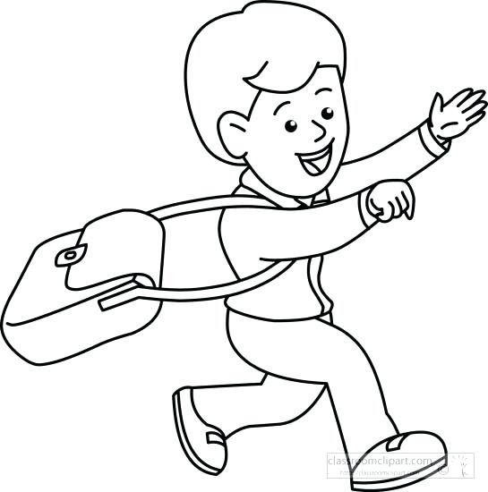 545x550 Student Coloring Pages Student Black And White Children Student