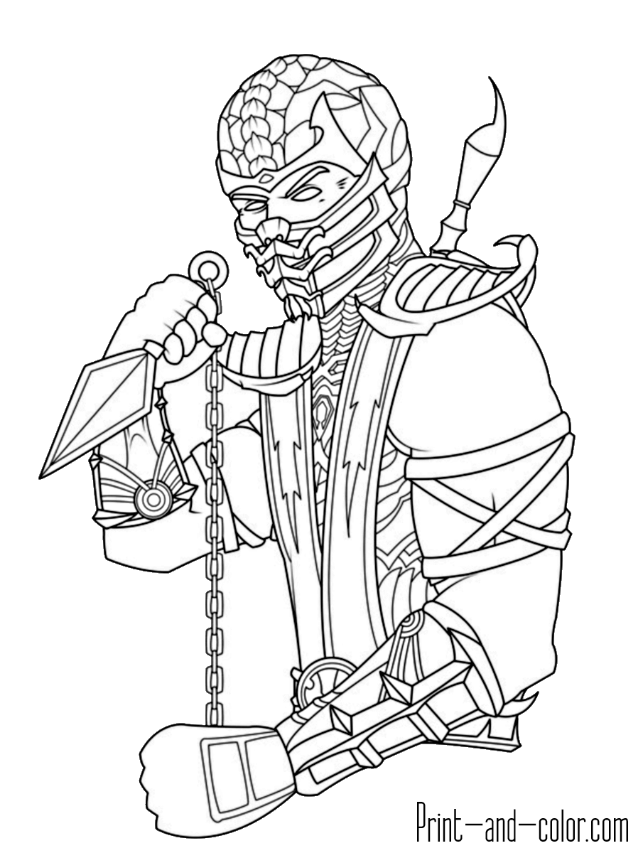 905x1200 Mortal Kombat Coloring Pages Print