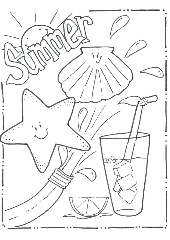 595x842 Beach Scene Printable Coloring Pages Summer Fun To Print Color