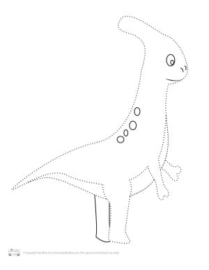 300x388 Dinosaur Tracing Coloring Pages