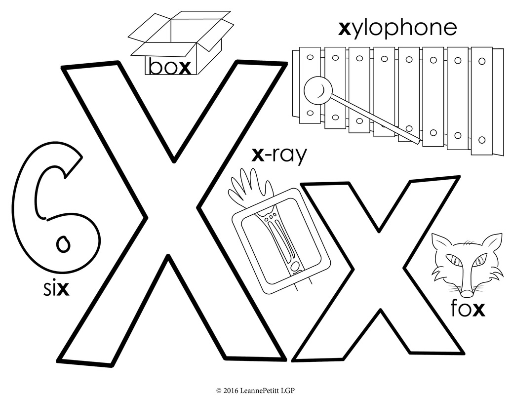 1035x800 Alphabet Coloring Pages Little Genius Projects Tracing Letter X