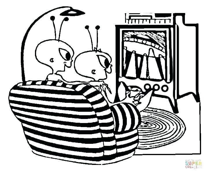 720x606 Tv Coloring Page Click The Aliens Watching Coloring Pages Tv Show