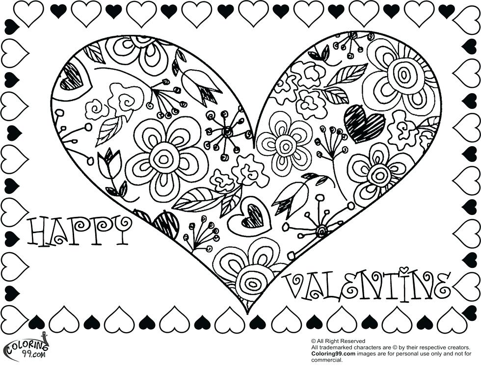 980x750 Coloring Pages Valentines