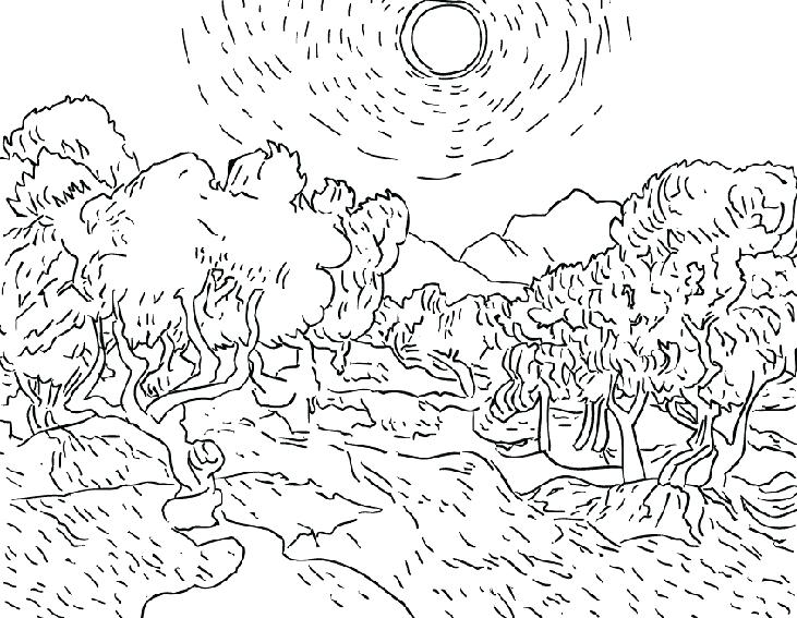 731x567 Van Gogh Coloring Pages Van Gogh Bedroom Coloring Page