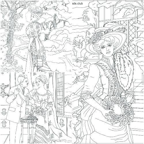 500x500 Victorian Ladies Coloring Pages Coloring Collection