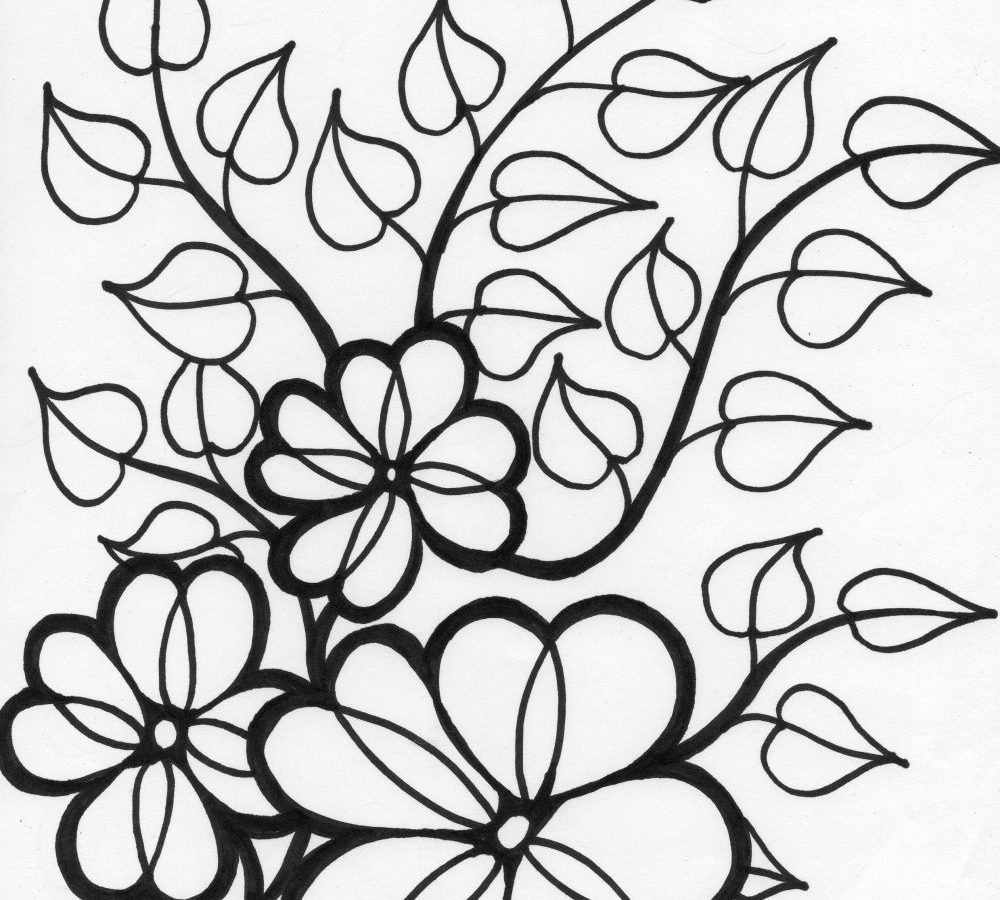 1000x900 Fabulous Color Flower Coloring Pages With Free Printable General