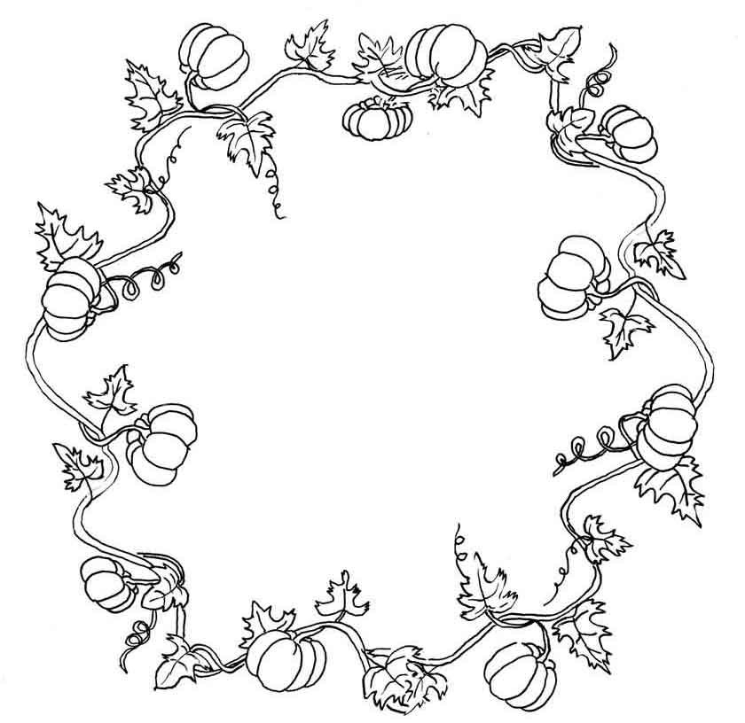 840x816 Pumpkin Vine Coloring Page Free Design Templates