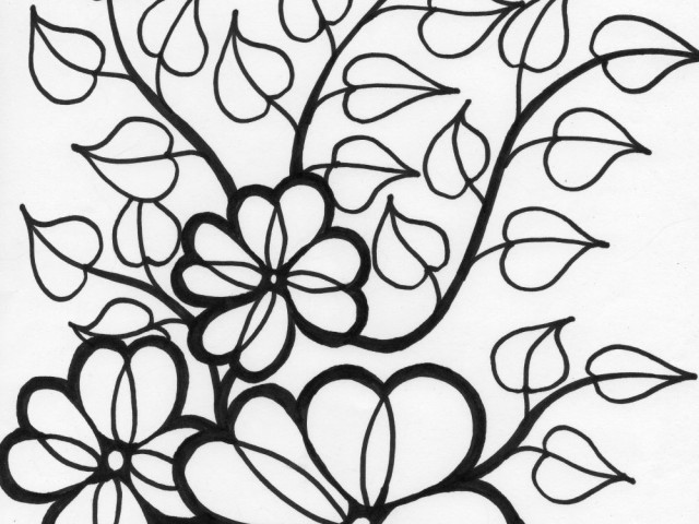 640x480 Flower Vines Coloring Page Wild Printablefree Coloring Pages
