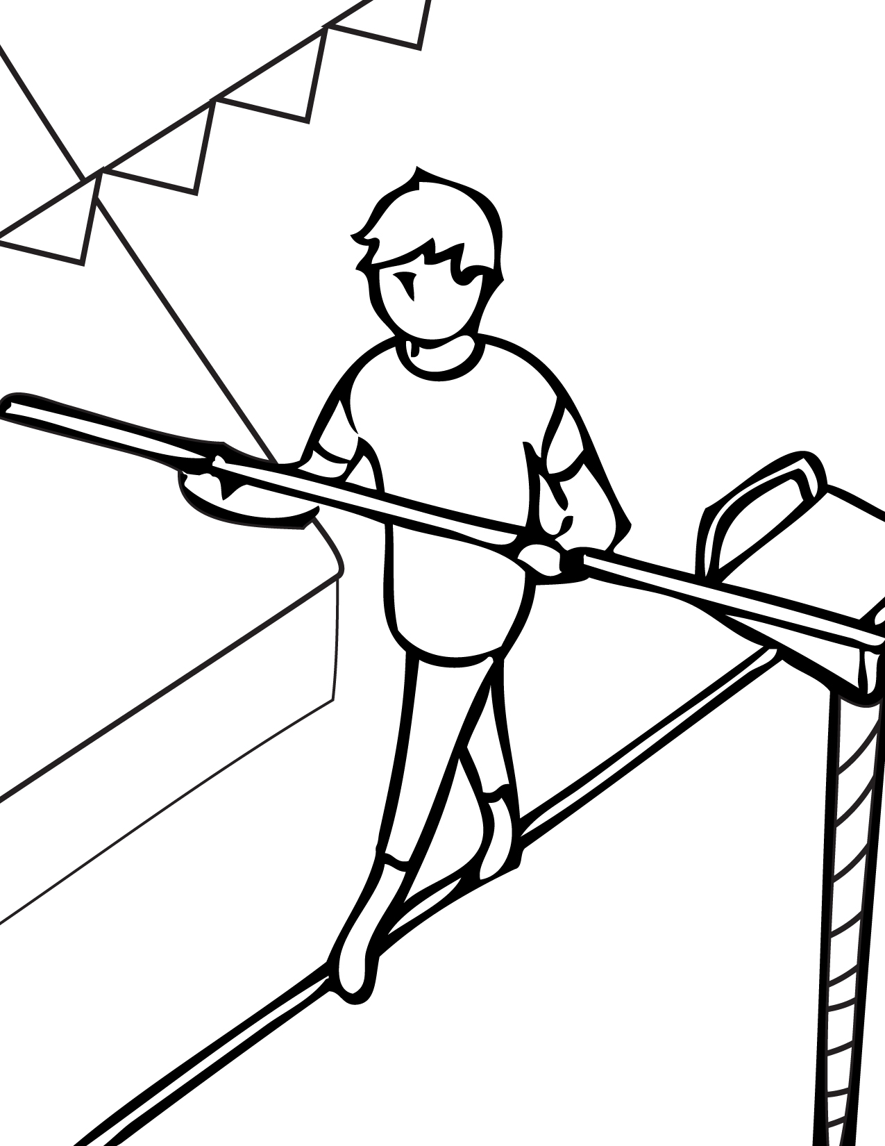 1275x1650 Tightrope Walking Coloring Page