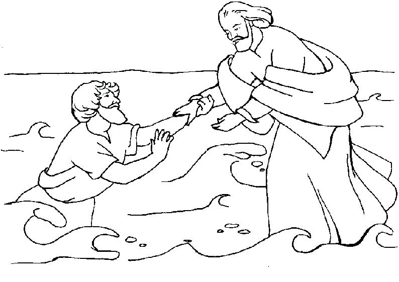 794x561 Jesus Walks On Water Coloring Page