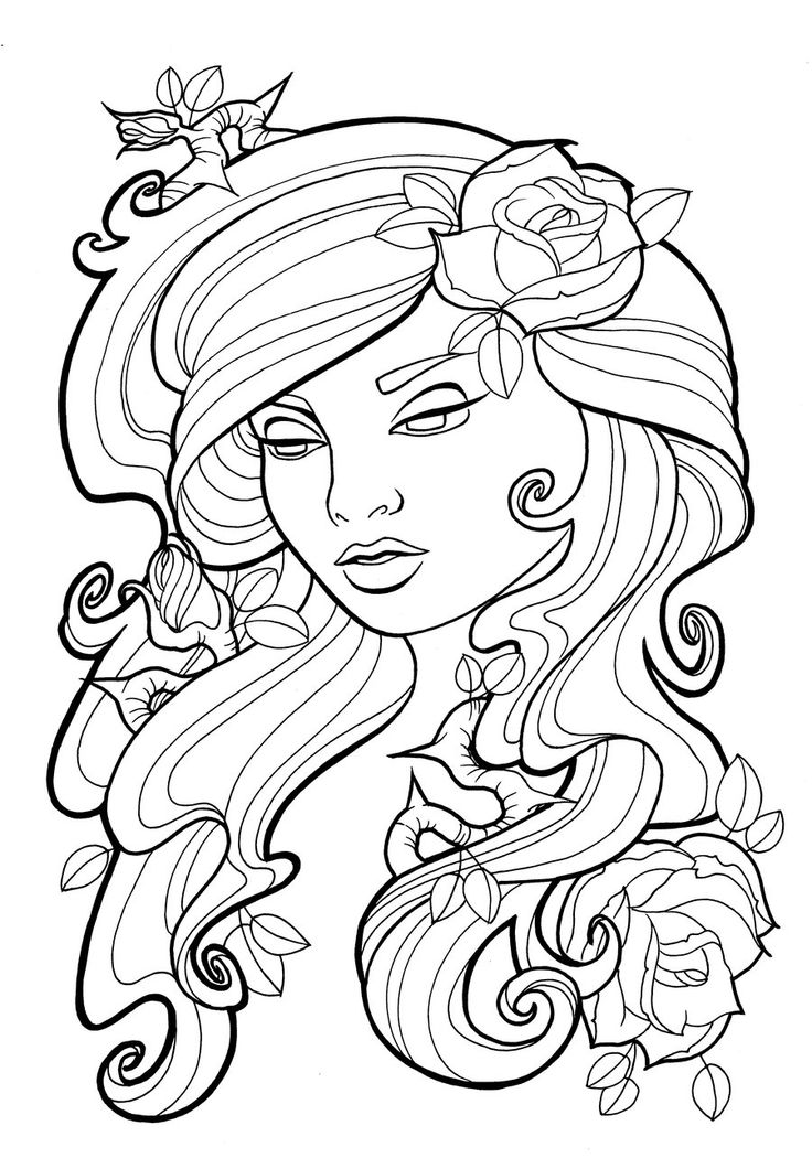 736x1050 Roses Coloring Pages