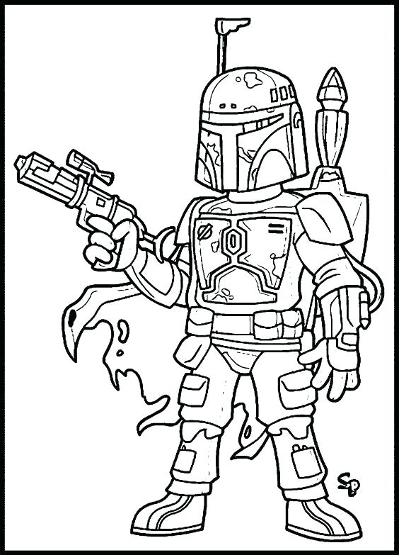 564x783 Boba Fett Coloring Pages