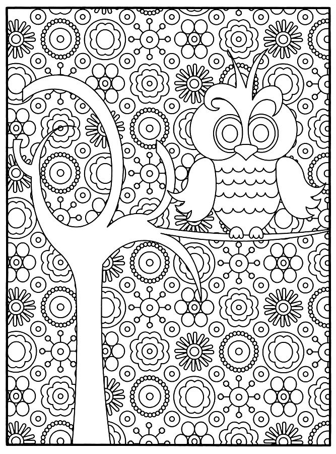 667x899 Free Coloring Page Coloring Adult Owl A Small Owl Style Very