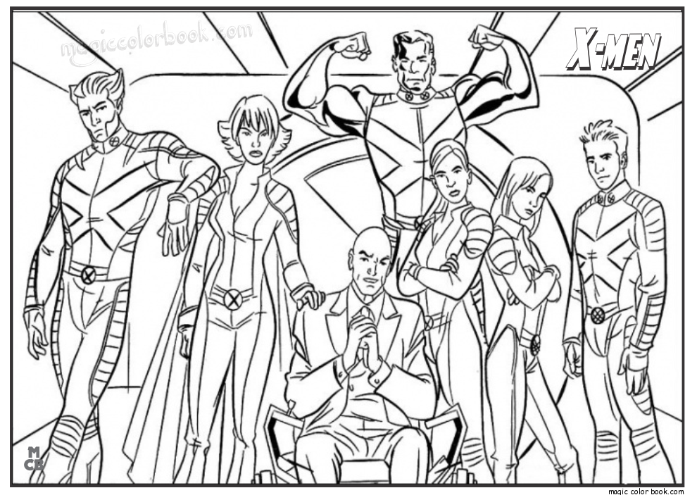 990x703 X Men Coloring Pages Free Printable