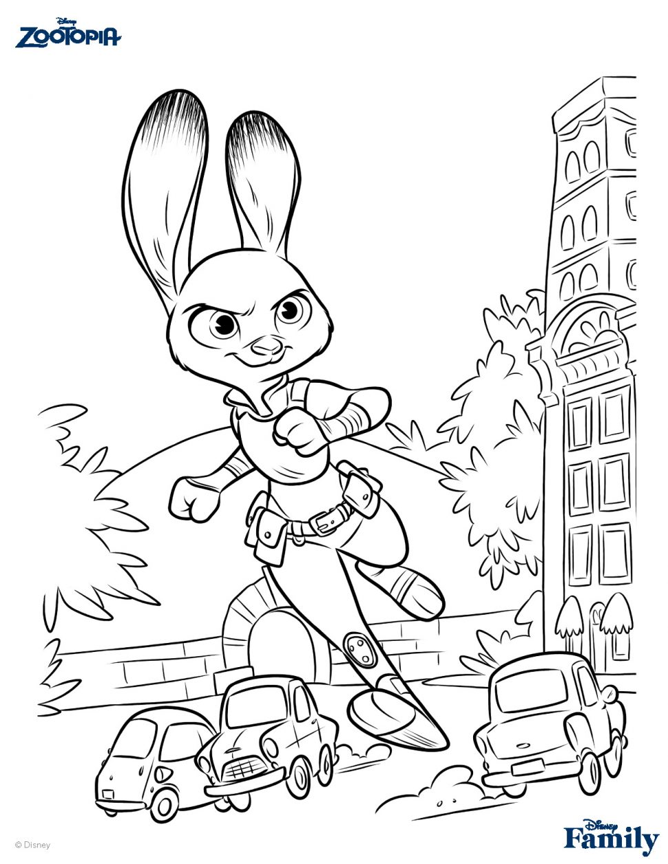 970x1255 Judy Hoops Bunny Zootopia Coloring Page Free Printable Pages