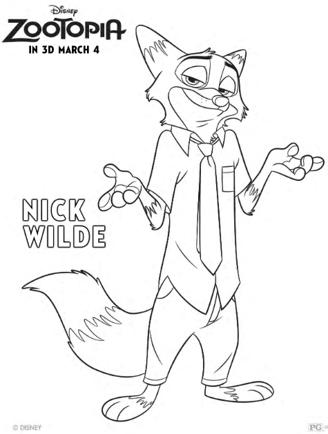475x629 Zootopia Coloring Pages And Activity Sheets