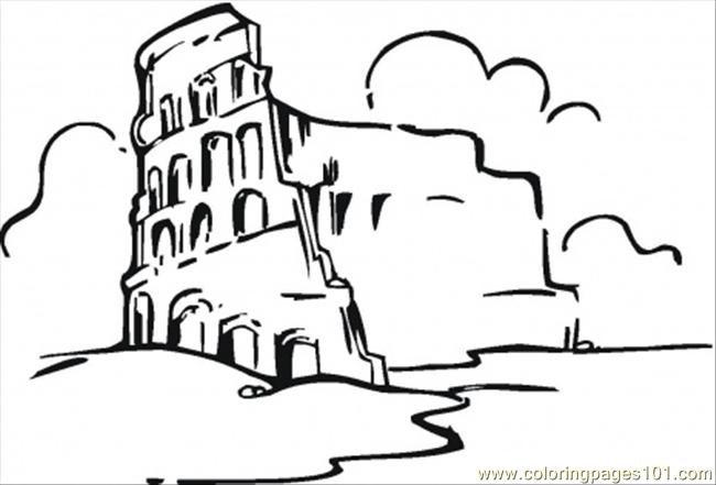 650x441 Colosseum In The Clouds Coloring Page